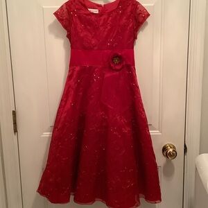 Bonnie Jean Red Floral Kids Dress